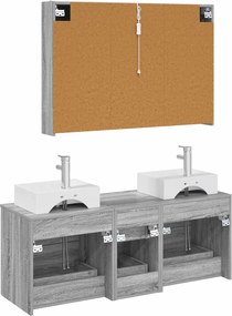 vidaXL Σετ Επίπλων Μπάνιου 4 pcs Γκρι Sonoma