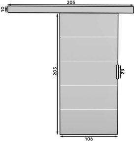 Συρόμενη πόρτα Piedmont-Wenge-Μήκος: 106 εκ.
