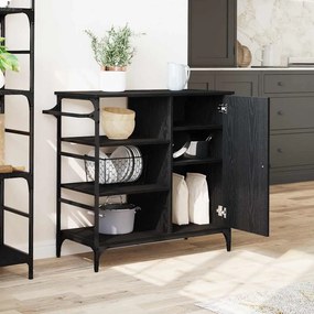 vidaXL Καρότσι Κουζίνας Μαύρη δρυς 87.5 x 38.5 x 84.5 εκ