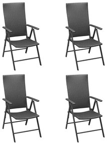 313105 vidaXL Καρέκλες Εξωτερικού Χώρου 4 τεμ. Μαύρες από Συνθετικό Ρατάν Μαύρο, 1 Τεμάχιο
