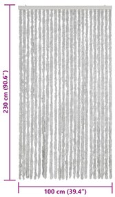 vidaXL Σήτα Εντόμων Γκρι 100 x 230 εκ. από Σενίλ