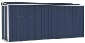 vidaXL Αποθήκη Κήπου Επιτοίχια Ανθρακί 118 x 382 x 178 εκ. από Ατσάλι