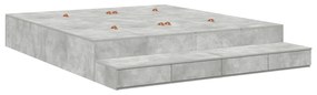vidaXL Κρεβάτι Αποθήκης Γκρι Σκυρόδεμα 200x200 εκ