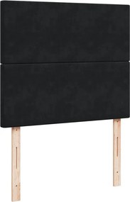 vidaXL Κρεβάτι Boxspring με Στρώμα Μαύρο 120 x 200 εκ. Βελούδινο