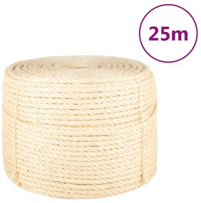 vidaXL Σχοινί 10 χιλ. 25 μ. από 100% Σιζάλ