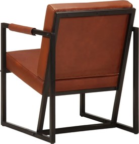 vidaXL Πολυθρόνα Καφέ από Γνήσιο Δέρμα