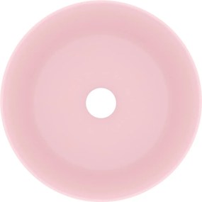 vidaXL Νιπτήρας Πολυτελής Στρογγυλός Ροζ Ματ 40 x 15 εκ. Κεραμικός