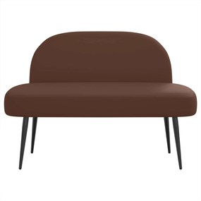 vidaXL Δερμάτινος Πάγκος με Πλάτη Καφέ 110 x 60 x 76 cm Τεχνητό Δέρμα