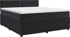 vidaXL Κρεβάτι box spring με στρώμα Μαύρο 200 x 200 cm Βελούδο