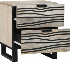 vidaXL Κομοδίνο Λευκό 40 x 33 x 46 εκ. Επεξεργασμένο Ξύλο