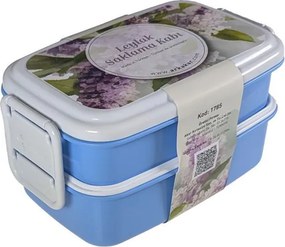 Φαγητοδοχείο δύο επιπέδων μπλε 15x9x9εκ.