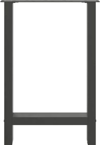 vidaXL Πόδια Τραπεζαρίας Ανθρακί 2 τεμ. 60x(72-73) εκ. Ατσάλι