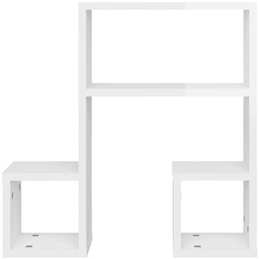 vidaXL Ραφιέρες Τοίχου 2 τεμ. Γυαλιστερό Λευκό 50x15x50 εκ Επεξ. Ξύλο