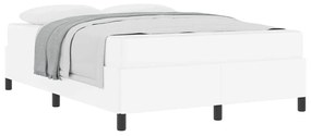 vidaXL Σκελετός κρεβατιού με στρώμα Λευκό 140 x 190 cm Τεχνητό δέρμα