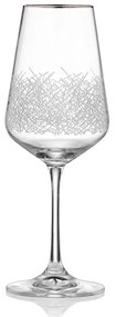 Ποτήρι Κρασιού Sandra Ασημι Ρίγα 350ml - Crystalex - 6 ΤΜΧ