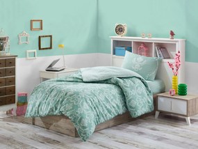 Single Quilt Cover Set Pure - Water Green Sea Green
White