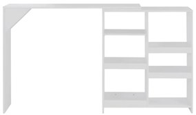 vidaXL Τραπέζι Μπαρ με Κινητή Ραφιέρα Λευκό 138 x 39 x 110 εκ.