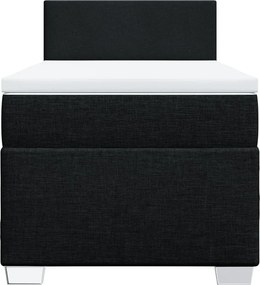 vidaXL Κρεβάτι Boxspring με Στρώμα Μαύρο 90x200 εκ. Υφασμάτινο