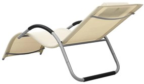 vidaXL Ξαπλώστρα Κρεμ / Γκρι από Textilene