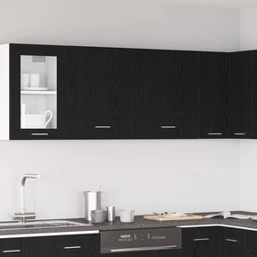 vidaXL Κρεμαστό ντουλάπι με ράφι Lyon 2 pcs Μαύρη Οξυά 50 x 31 x 60 εκ
