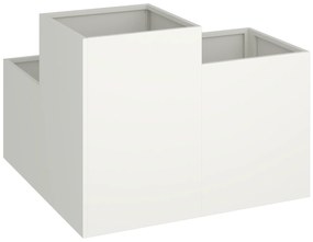 vidaXL Γλάστρα Κήπου 80x80x60 εκ Λευκό Ατσάλι