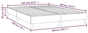 Πλαίσιο Κρεβατιού Boxspring Taupe 140 x 190 εκ. Υφασμάτινο - Μπεζ-Γκρι