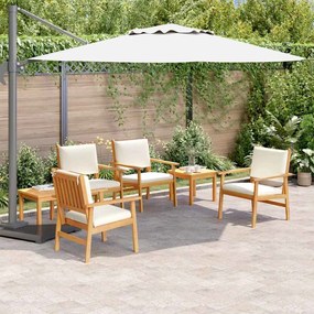 vidaXL Σετ Καναπέ Κήπου 6 pcs Καφέ 45 x 45 x 38 εκ. Μασίφ ξύλο ακακίας