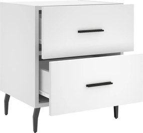 vidaXL Κομοδίνο Λευκό 40 x 35 x 47,5 εκ. από Επεξεργασμένο Ξύλο
