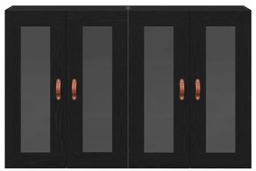vidaXL Επιτοίχιο ντουλάπι 2 pcs Μαύρη δρυς 69.5 x 34 x 90 εκ.