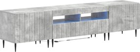 vidaXL 3 Τεμάχια LED Τηλεοπτική Ντουλάπα ZWOLLE Γκρι Σκυροδέματος