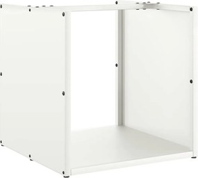 vidaXL Ράφι Καυσόξυλων Λευκό 40x40x40 εκ. Χάλυβας ψυχρής έλασης