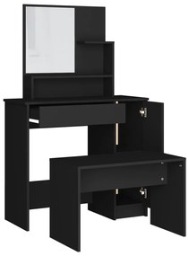 vidaXL Μπουντουάρ Σετ Μαύρο 86,5 x 35 x 136 εκ.