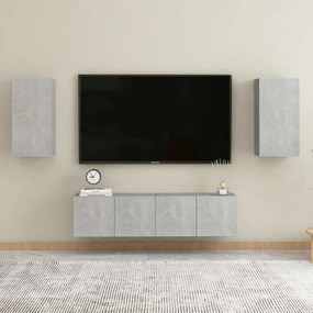 vidaXL Έπιπλο Τηλεόρασης Γκρι Σκυροδ. 30,5x30x60 εκ. από Επεξ. Ξύλο