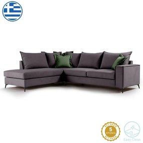 Intrahome Γωνιακός καναπές δεξιά γωνία TAURUSRA Intrahome ύφασμα ανθρακί-κυπαρισσί 290x235x95εκ | SKU: INTRAPA-279111147