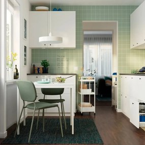 Τραπέζι μεταλλικό Nextdeco με επιφάνεια μοριοσανίδας λευκό Y75 x75 x 75εκ,