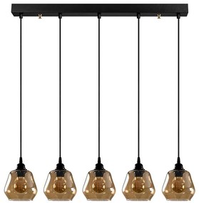 Φωτιστικό Οροφής - Ράγα Gold 892OPV1905 85x15x110cm 5xE27 40W Gold-Black Opviq