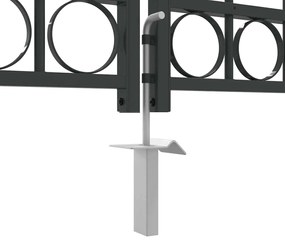 vidaXL Πύλη Φράχτη Άλλο Γκρι 300 x 175 cm Ατσάλι