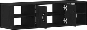 vidaXL Ράφι Τοίχου Μαύρη Οξυά 102 x 30 x 29 εκ Επεξεργασμένο ξύλο