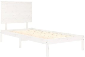 vidaXL Σκελετός Κρεβατιού Χωρίς Στρώμα Λευκό 100x200 εκ. Μασίφ Πεύκο