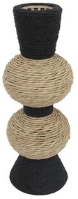 Βάζο Nubia 032078 22x22x61cm Natural-Black Polywood,Σχοινί