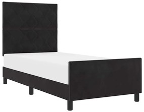 vidaXL Σκελετός Κρεβατιού με κεφαλάρι Μαύρο 100 x 200 cm Βελούδο