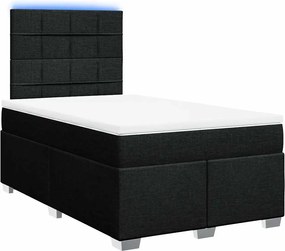 vidaXL Κρεβάτι Boxspring με Στρώμα Μαύρο 120x200 εκ. Υφασμάτινο