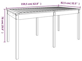 Τραπέζι Κήπου 159,5x82,5x76 εκ. από Μασίφ Ξύλο Ψευδοτσούγκας - Καφέ