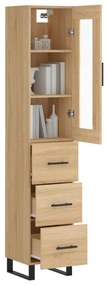 vidaXL Μπουφές Sonoma δρυς 34,5 x 34 x 180 εκ. από Επεξεργασμένο Ξύλο