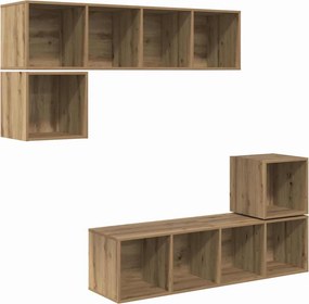 vidaXL Σετ επίπλου τηλεόρασης 4 pcs Artisan Oak Επεξεργασμένο ξύλο