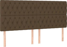 vidaXL Κρεβάτι Boxspring με Στρώμα Σκούρο Καφέ 180x200 εκ Υφασμάτινο