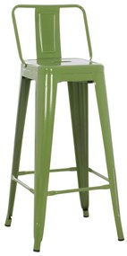 Σκαμπό μπάρ με πλάτη Melita-Pro Μεταλλικό Light Olive Green 42x42x100Υ εκ. 42x42x100 εκ.