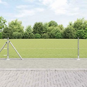 vidaXL Σετ Φράχτη Γαλβανισμένος Χάλυβας 25 x 0.5 μ (50 mm διχτύ)