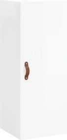 vidaXL Ντουλάπι Γυαλ. Λευκό 34,5 x 34 x 180 εκ. από Επεξεργασμένο Ξύλο