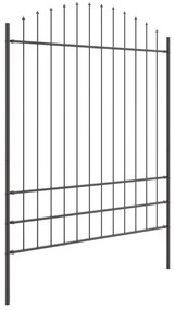 vidaXL Φράχτης κήπου  με καμπύλη κορυφή, Γκρι, 6,8x2 μ, Χάλυβας